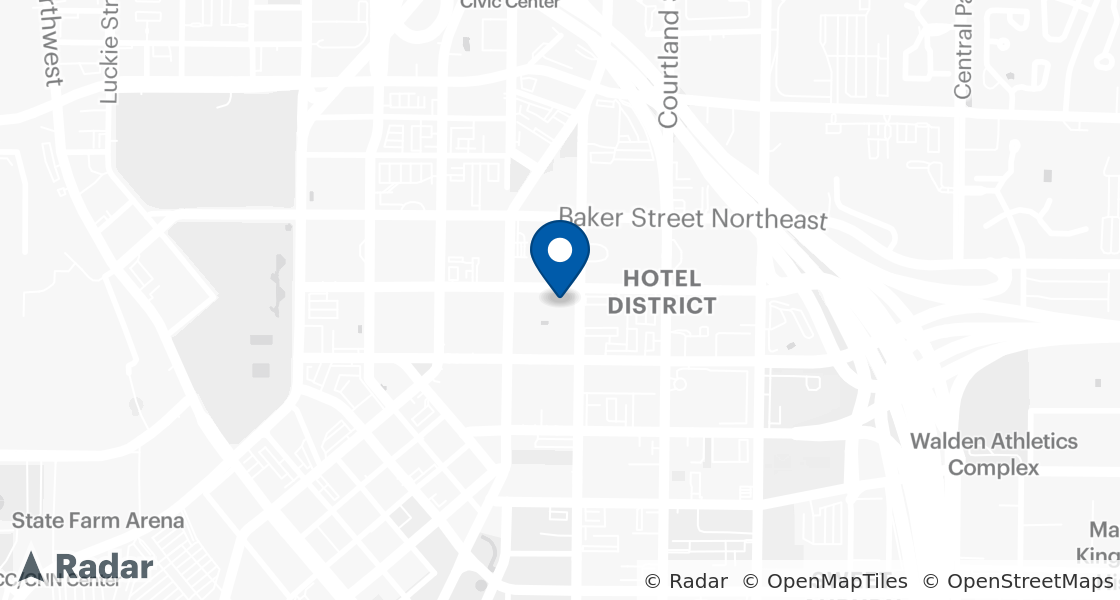 Map of Dairy Queen Location:: The Mall At Peachtree Center, Atlanta, GA, 30303-1603